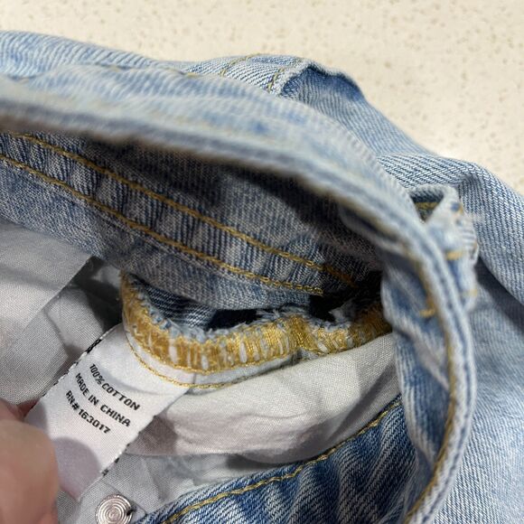 Princess Polly Wide Leg Side Slit Jeans Size 4 Light Wash - Picture 7 of 15